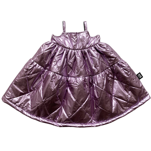 Little Man Happy METALLIC LAVENDER Quilted Dress